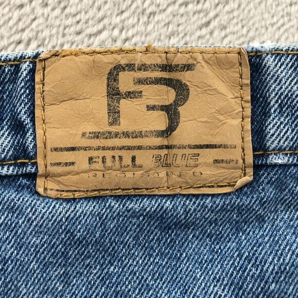 Full Blue Mens Jeans 38x30 Relaxed Fit Straight Leg Blue Denim Cotton Casual - Picture 3 of 16